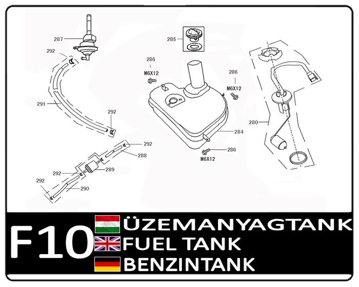 Motowell Legatus 4T 50 Benzintank